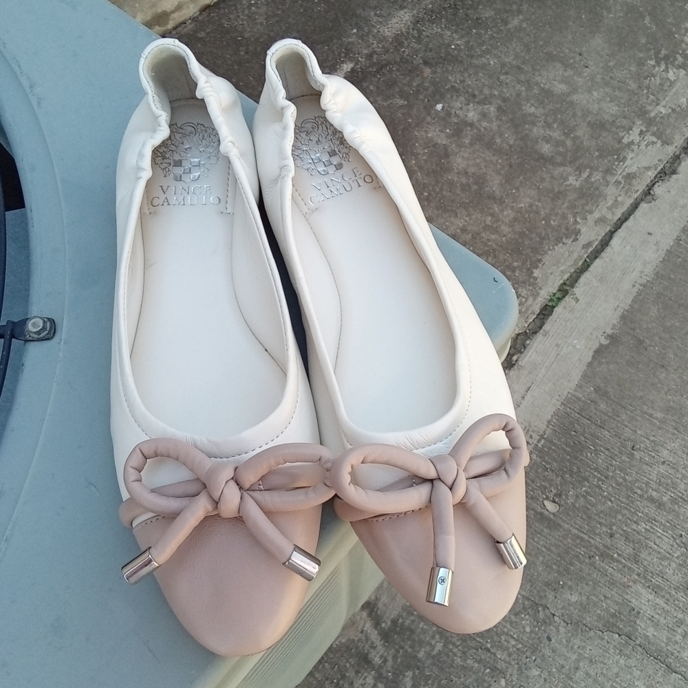 Vince Camuto Maysa Leather Bow Ballet Flats Women Size 8 - Picture 13 of 16